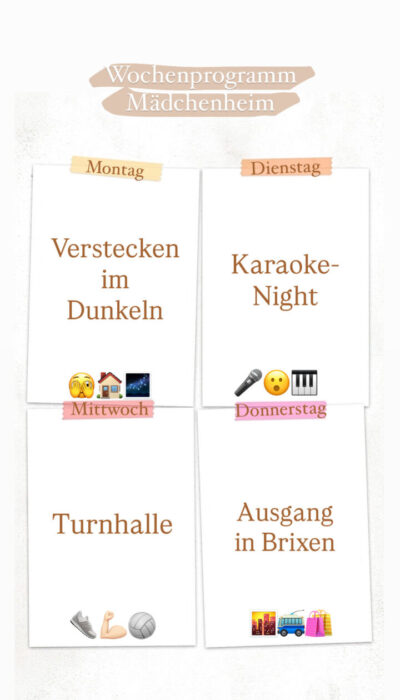Wochenprogramm 15.-19.09 Wochenprogramm 15.-19.09