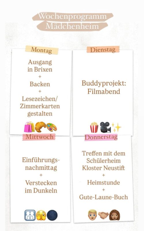 Wochenprogramm 10. - 15. November