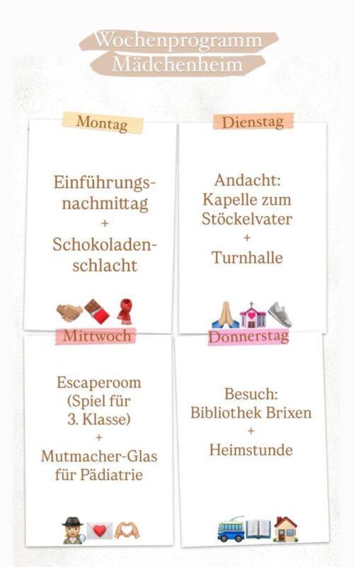 Wochenprogramm 17.11-21.11 Wochenprogramm 17.11-21.11